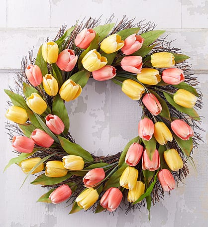 Spring Tulip Wreath - 24"